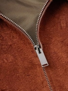 Alexander McQueen - Textured-Suede Bomber Jacket - Red