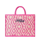 MC2 Saint Barth Vanity Shoulder Raffia Bag With Saint Barth Embroidery