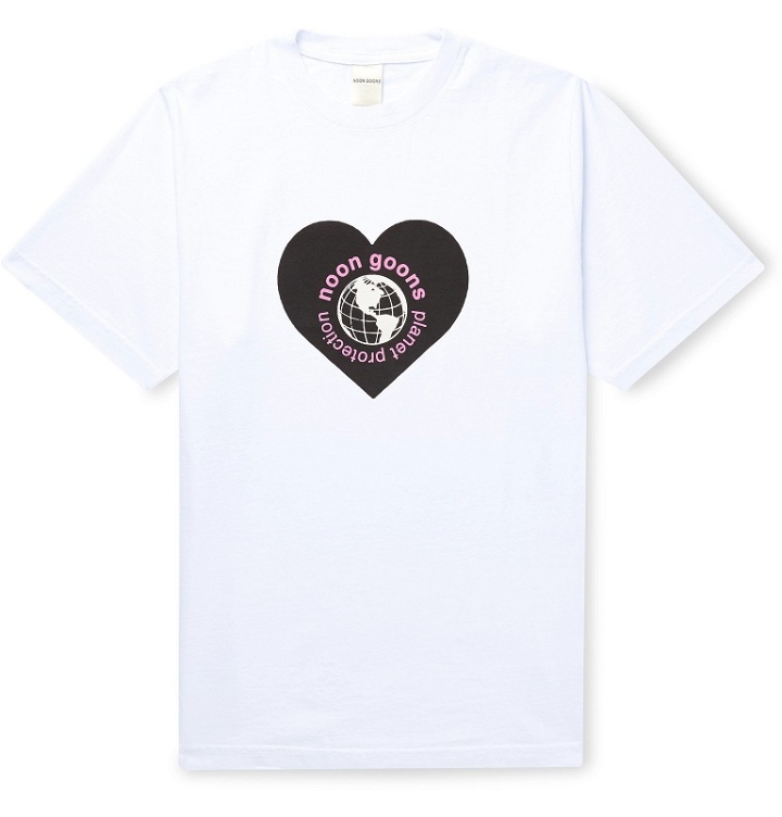 Photo: Noon Goons - Planet Protection Printed Cotton-Jersey T-Shirt - White