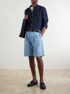 Boglioli - Straight-Leg Cotton-Blend Shorts - Blue