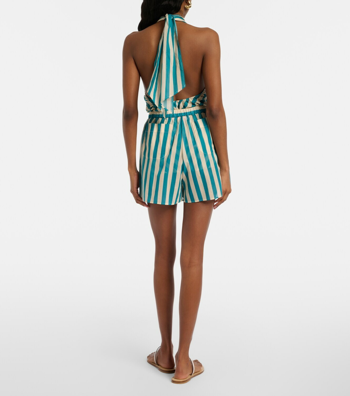 Eres Twins striped cotton voile shorts