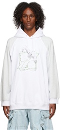 We11done White Washed Fleece Hoodie