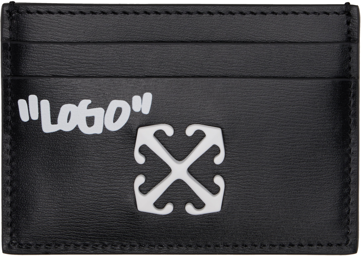 Off-White Black Jitney Quote Card Holder