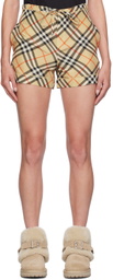 Burberry Brown Vintage Check Silk Shorts