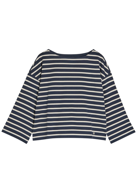 Photo: Weekend Max Mara Campale Striped Cotton-jersey top Navy