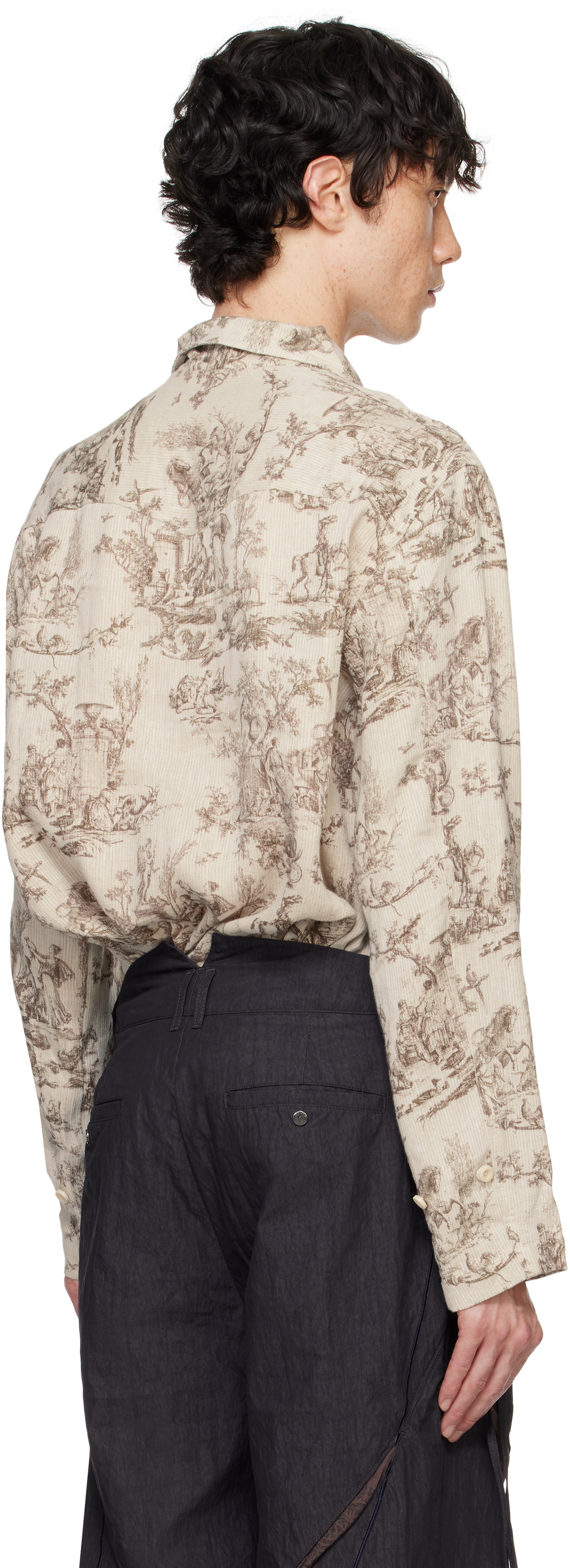 Professor.E Beige Seasonal Print Shirt