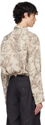 Professor.E Beige Seasonal Print Shirt