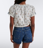 Dôen Nera embroidered printed cotton top