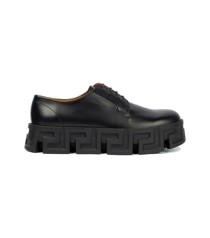Photo: Versace - Greca Labyrinth leather Derby shoes
