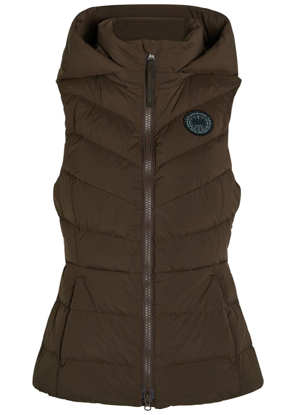Photo: Canada Goose Clair Detachable-hood Padded Shell Gilet Brown