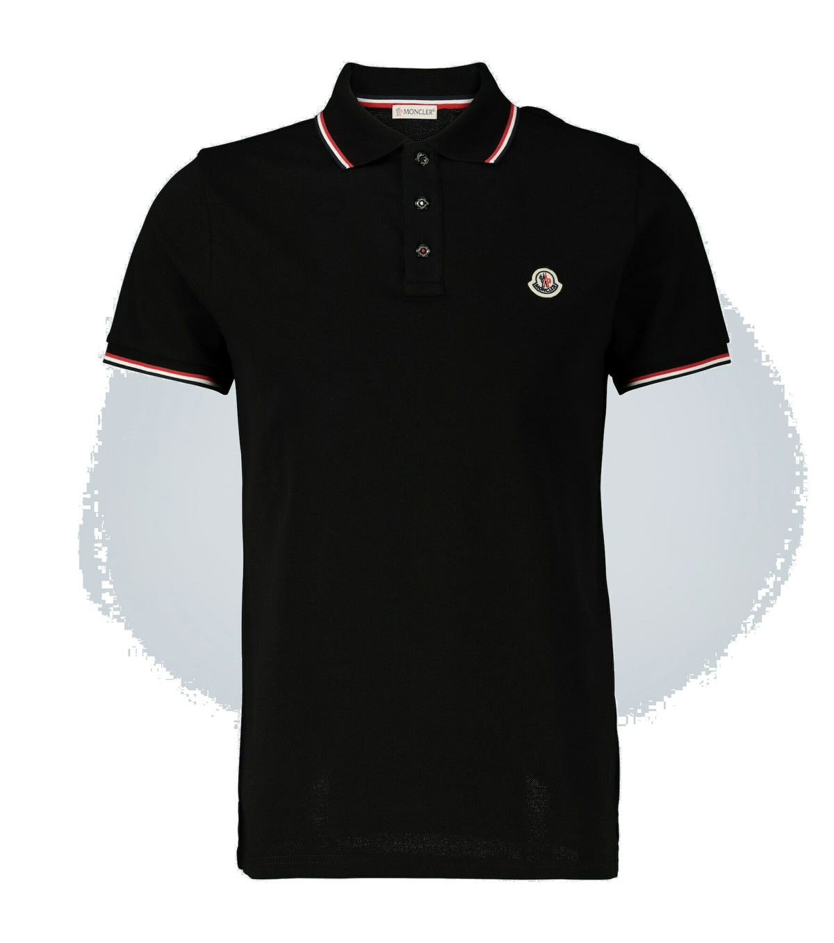 Moncler - Contrast trimmed cotton polo shirt Moncler