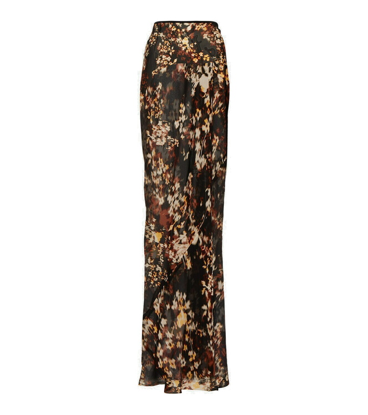 Photo: Dries Van Noten Printed satin maxi skirt