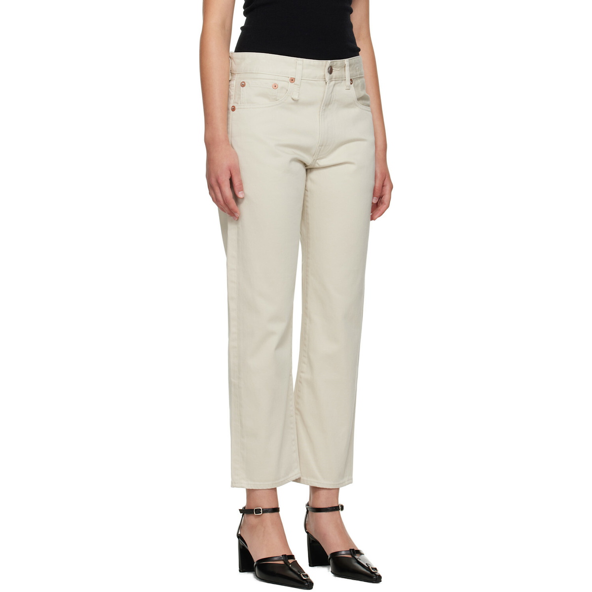 R13 Beige Romeo Jeans