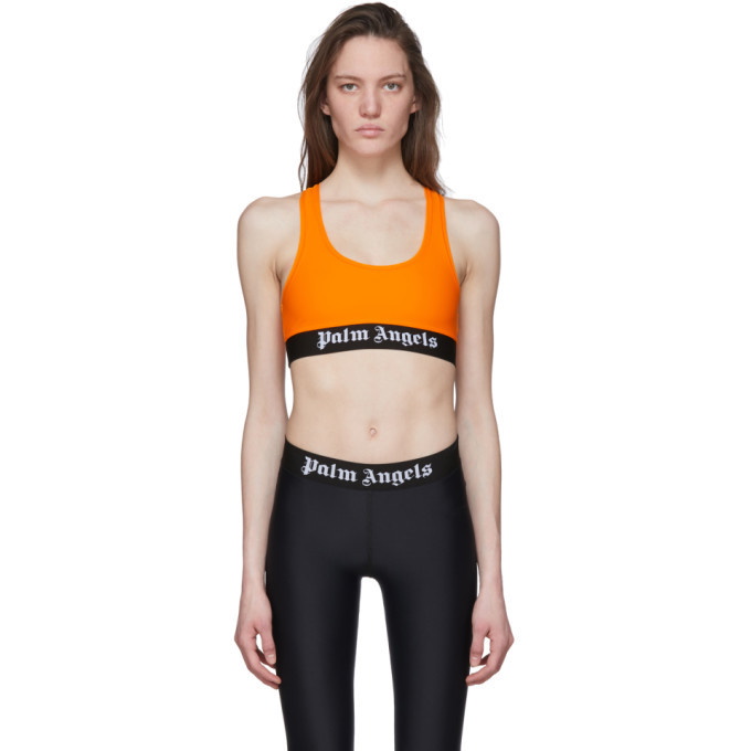 Logo-print stretch sports bra