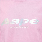 Men's AAPE Laser Foil Back Print Moon Face T-Shirt in Pink