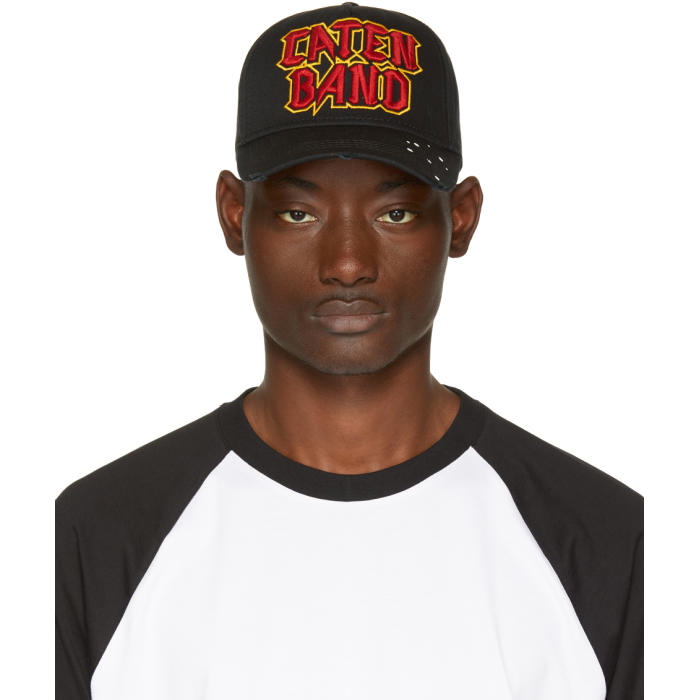 Photo: Dsquared2 Black Caten Band Baseball Cap