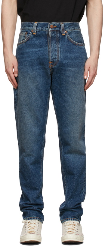 Photo: Nudie Jeans Blue Mali Bloom Denim Jeans