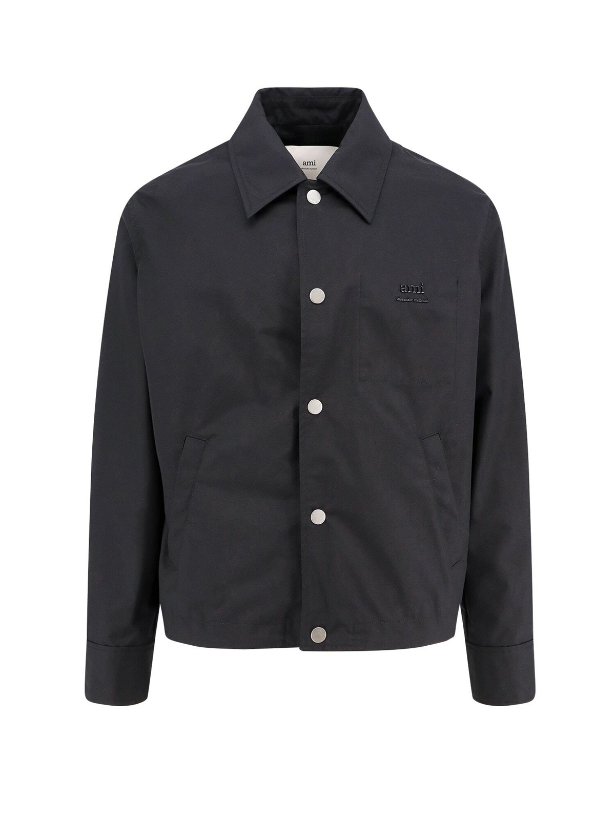 AMI Alexandre Mattiussi Black Ami De Coeur Zip Track Jacket