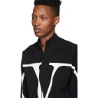 Valentino Black VLogo Zip-Up Sweater
