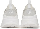 AMI Alexandre Mattiussi White & Gray Lucky 9 Sneakers