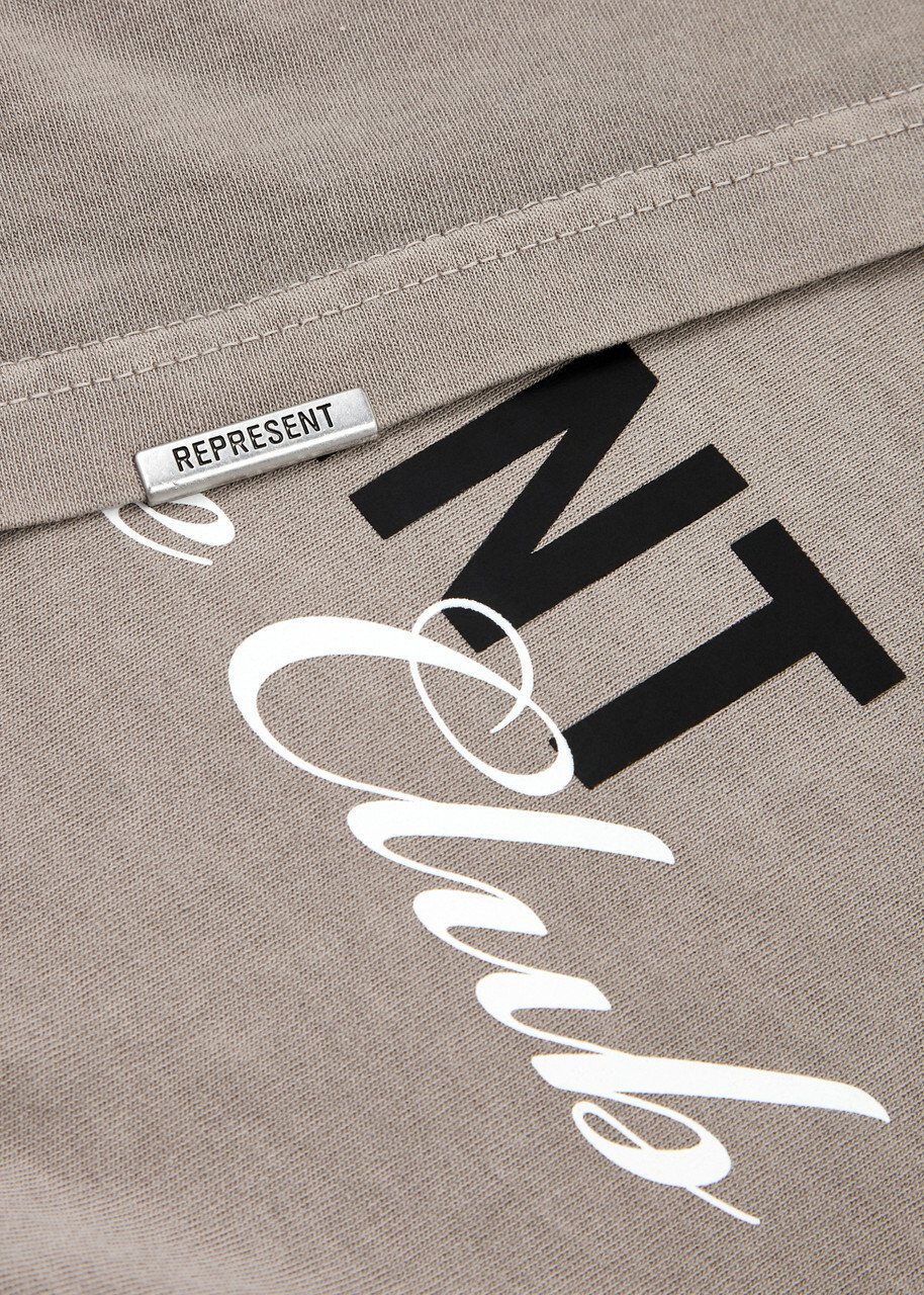 Represent Patron Of The Club Printed Cotton T-shirt Grey Represent