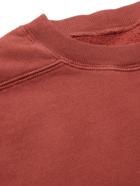 DRKSHDW BY RICK OWENS - Logo-Appliquéd Distressed Fleece-Back Cotton-Jersey Sweatshirt - Red