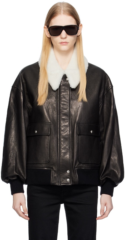 Photo: KHAITE Black 'The Shellar' Leather Jacket
