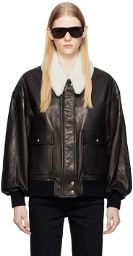 KHAITE Black 'The Shellar' Leather Jacket