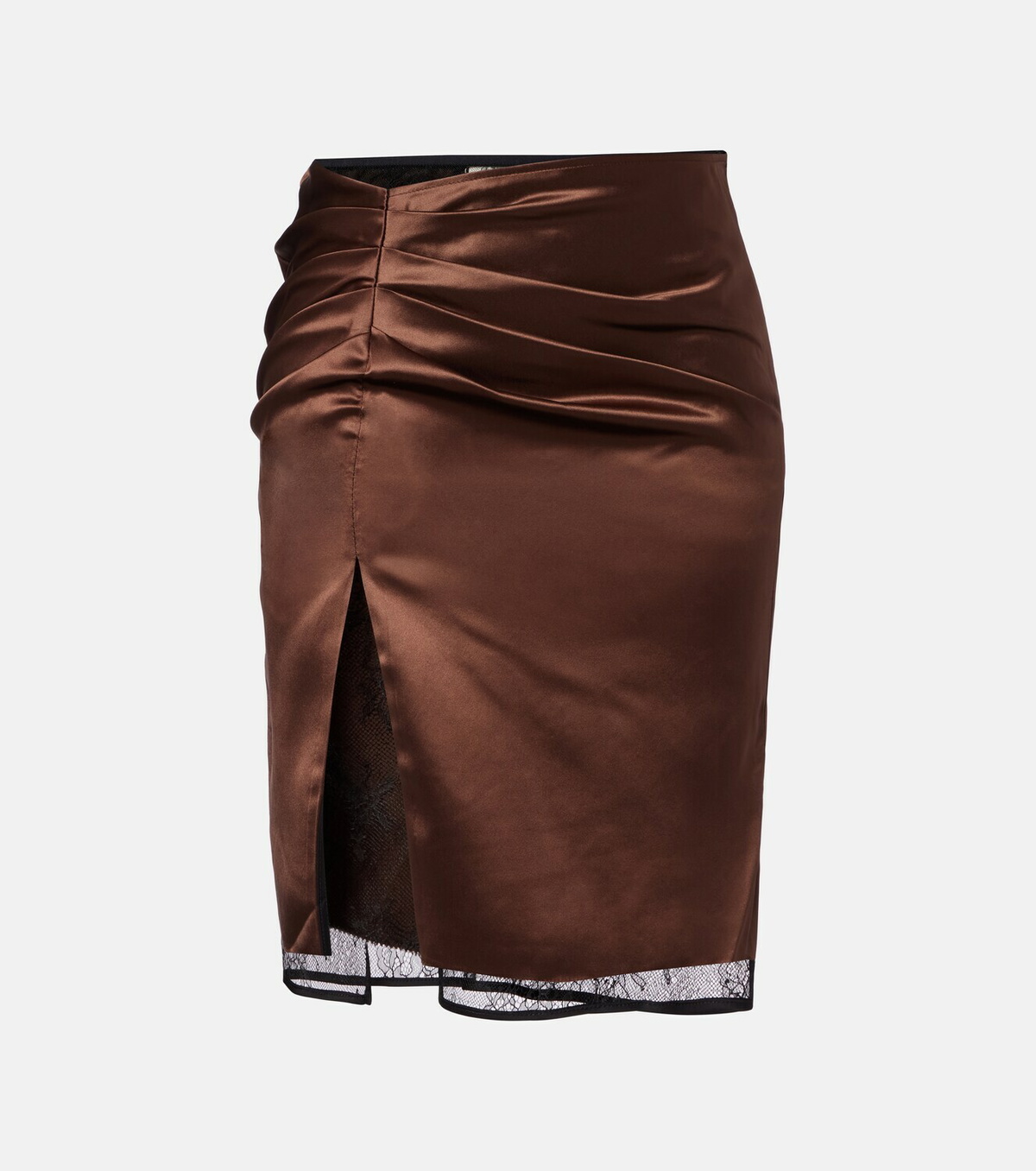 Jacques Wei Lace-trimmed satin miniskirt