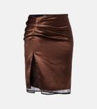 Jacques Wei Lace-trimmed satin miniskirt
