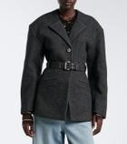 Ganni Belted wool and cashmere-blend blazer