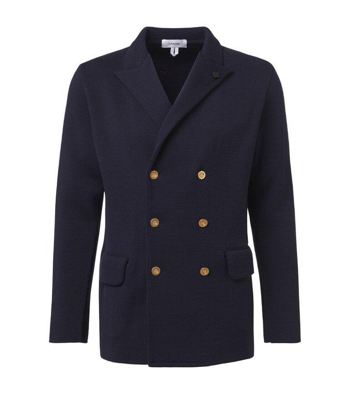 Photo: Lardini Double-breasted virgin wool blazer