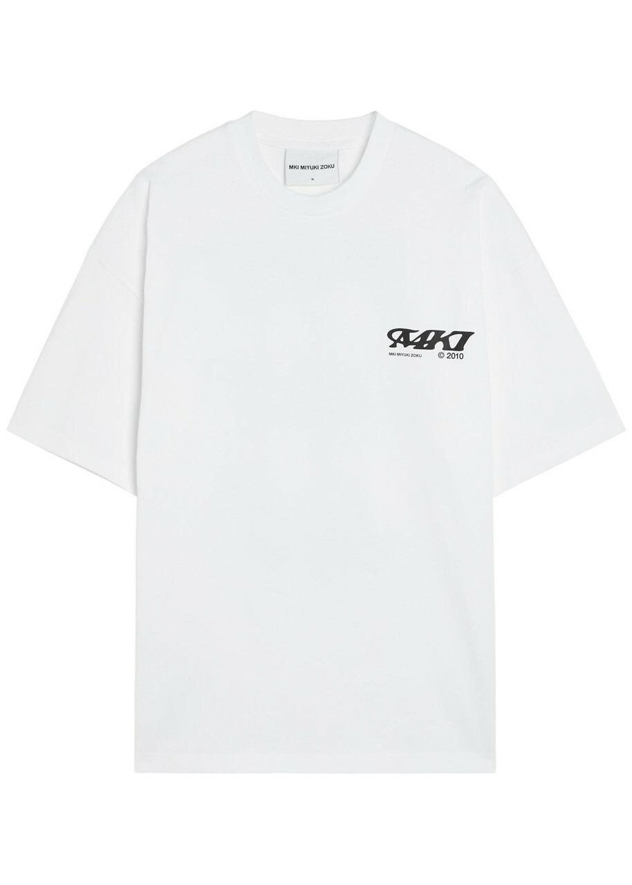 Mki Miyuki Zoku Stack Printed Cotton T-shirt White MKI Miyuki-Zoku