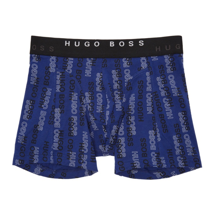 Photo: Boss Hugo Boss Two-Pack Black and Blue Printed Boxers
