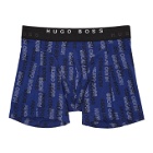 Boss Hugo Boss Two-Pack Black and Blue Printed Boxers