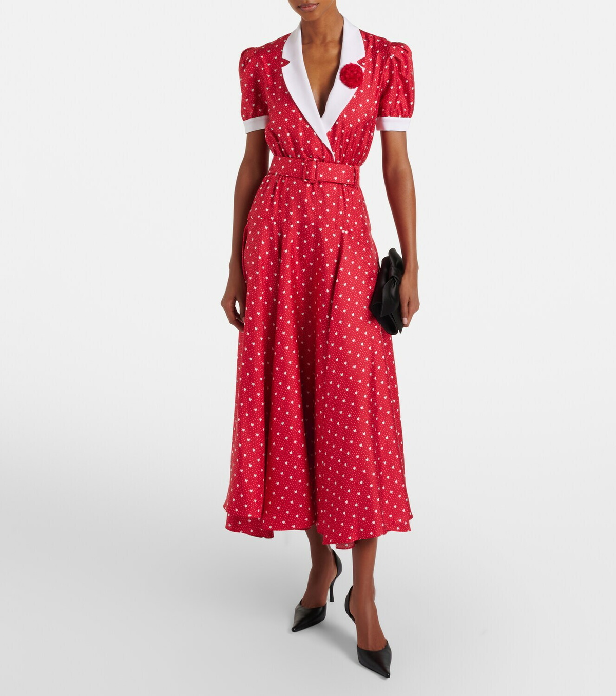 Rodarte Printed silk twill midi dress