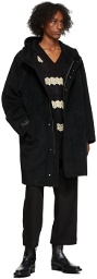 Andersson Bell Black Alpaca Raglan Hoodie Coat