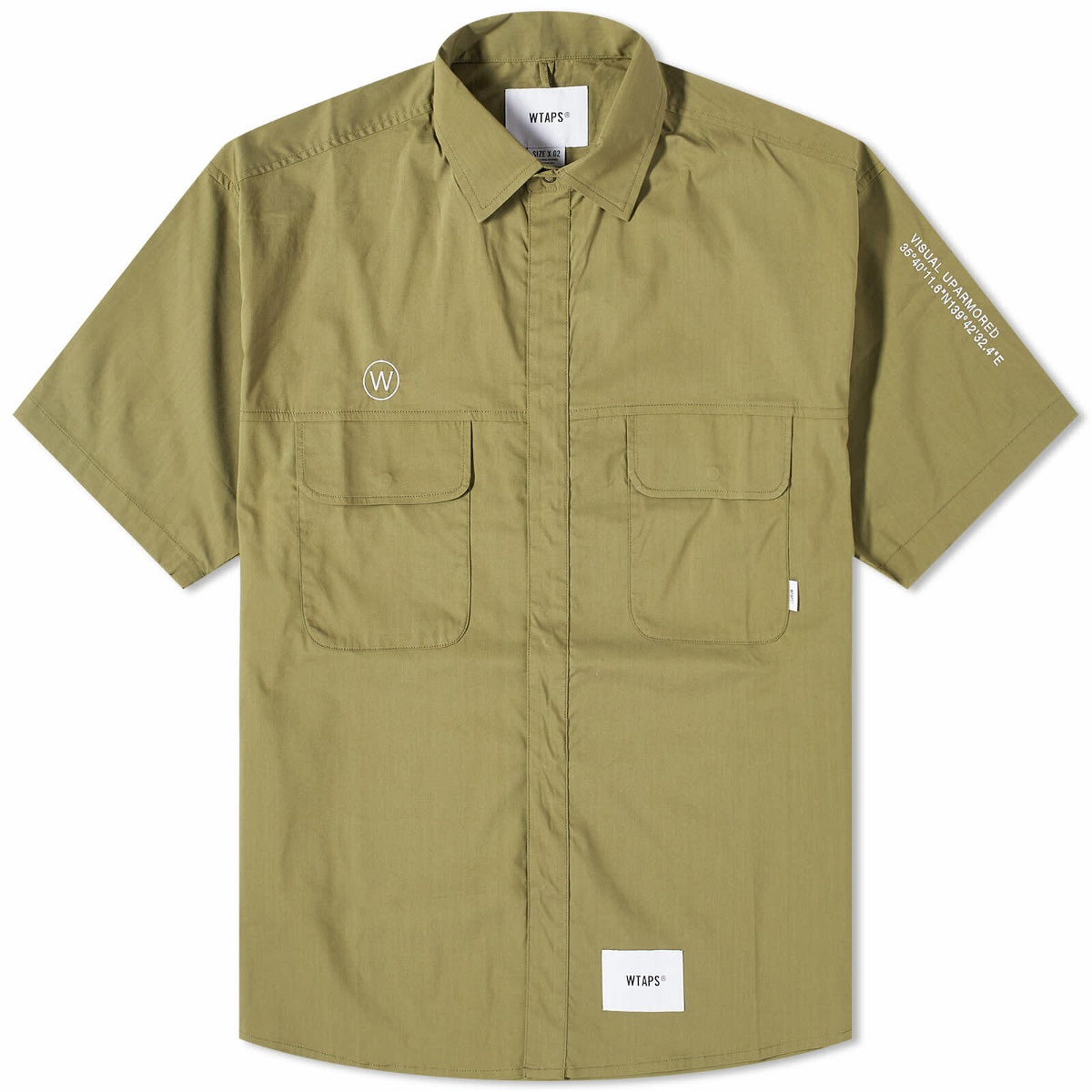 Photo: WTAPS Men's 8 Printed Short Sleeve Shirt in Olive Drab