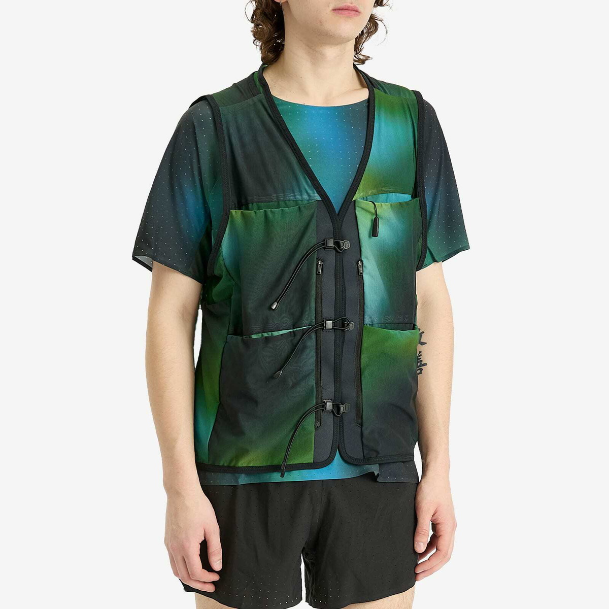 Y-3 Men's Earth Print Mesh Vest in Multi