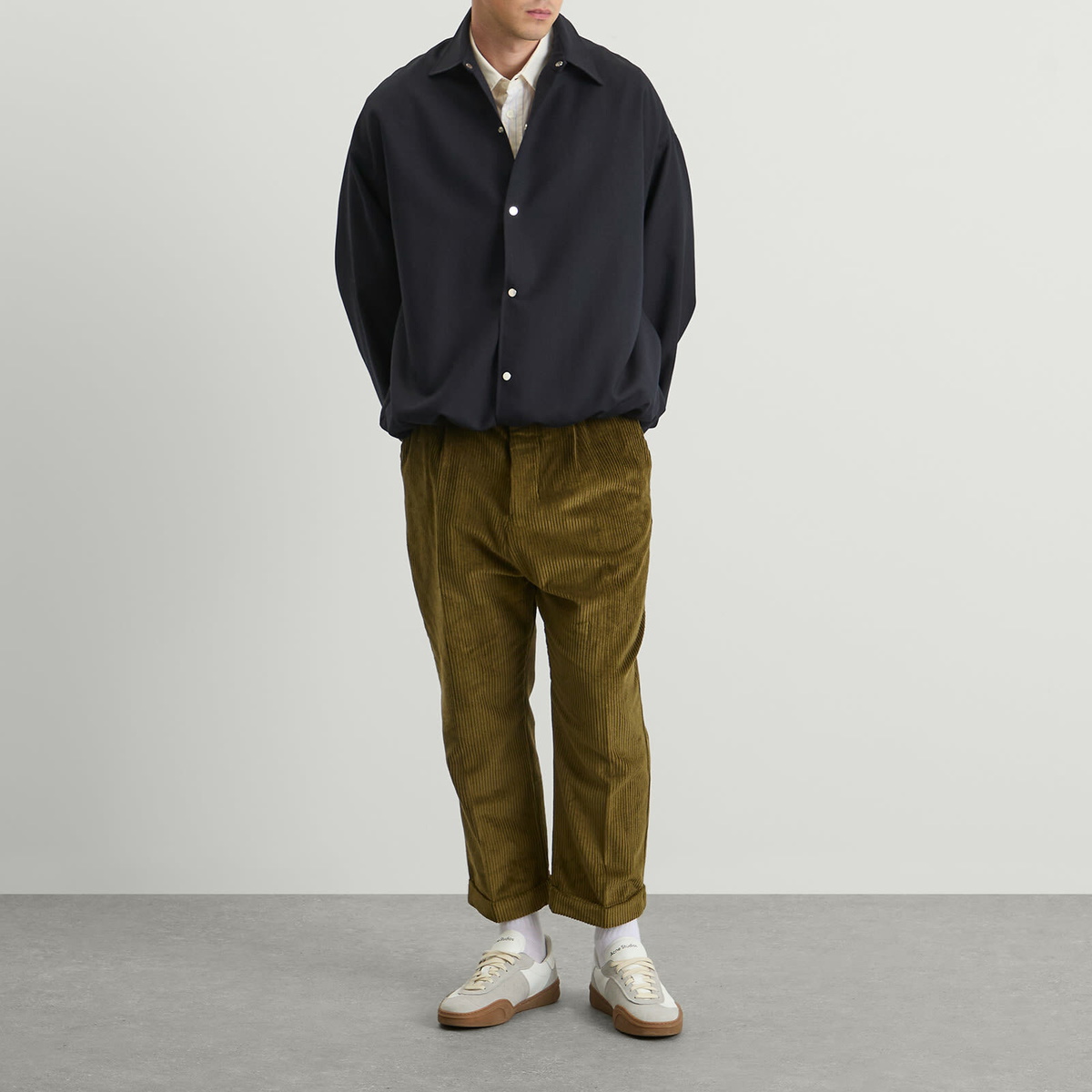 AMI Paris Men's Corduroy Velvet Carrot Pants in Bronze