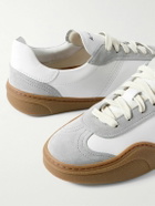 Acne Studios - Bars Low Suede-Trimmed Leather Sneakers - White