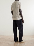 Frescobol Carioca - Vidal Ribbed Cotton and Linen-Blend Polo Shirt - Neutrals