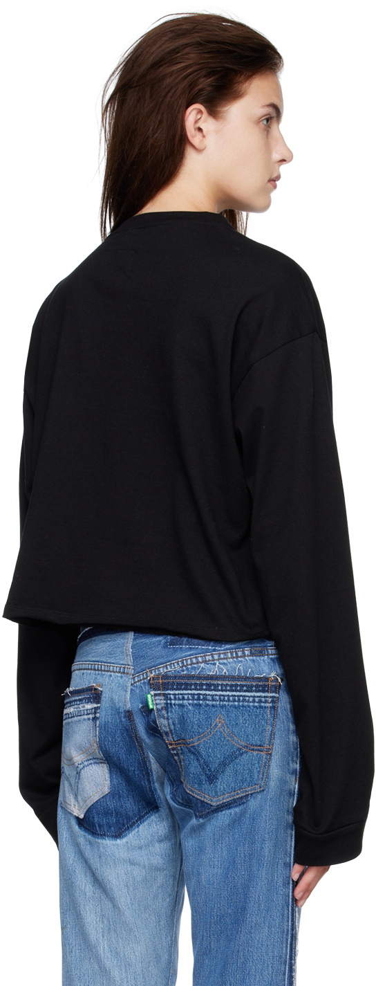 Doublet Black Off-Shoulder Long Sleeve T-Shirt Doublet Doublet Black Off-Shoulder Long Sleeve T-Shirt Doublet