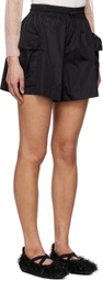 Simone Rocha Black Cargo Pocket Flare Shorts
