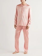 TOM FORD - Stretch-Silk Satin Henley Pyjama Top - Pink