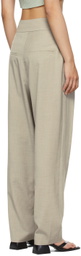 LOW CLASSIC SSENSE Exclusive Beige Wide Tuck Trousers