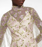 Rotate Birger Christensen Embellished mesh dress