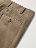 Canali - Slim-Fit Stretch-Cotton Corduroy Suit Trousers - Neutrals