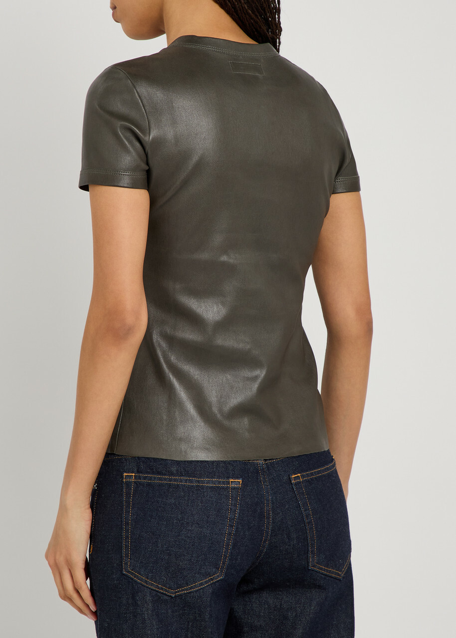 Stouls 05 Stretch-leather T-shirt Grey