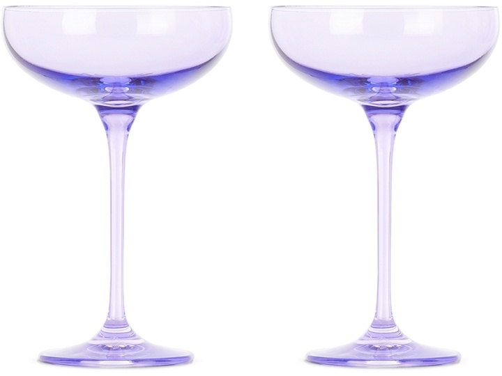 Photo: Estelle Colored Glass Two-Pack Purple Champagne Coupe Glasses, 8.25 oz
